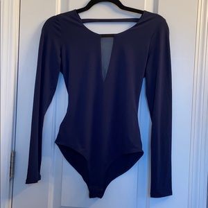 Long sleeved BCBG navy leotard